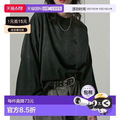 日本直邮Alfred Alex 男女同款 vintage风渐变长袖T恤 AAsc1407