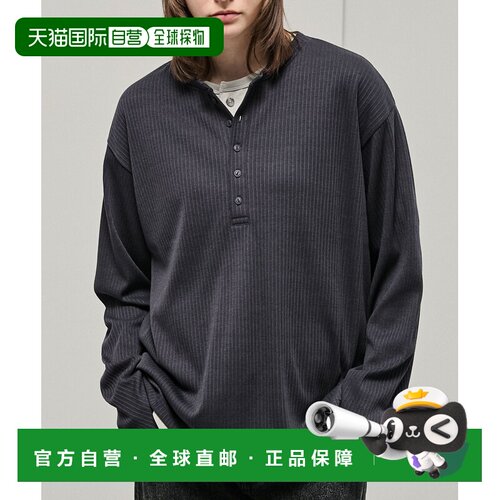 日本直邮Alfred Alex 男女同款 亨利领罗纹长袖T【付后1h可退】