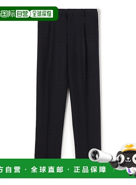 1h可退 日本直邮TOMORROWLAND 男士羊毛丝光泽格纹修身长裤 61045