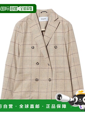 1h可退 日本直邮Envelo 女士 复古格纹双排扣6粒扣西装外套 64160