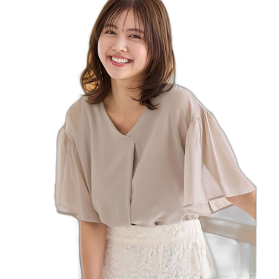 【日本直邮】Alotta　女士　衬衫女用上衣短袖防晒通勤宽松时尚
