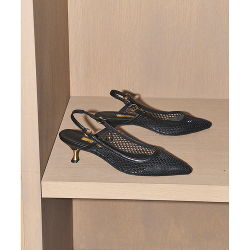 日本直邮GRISE 女士 5cm尖头网布后搭扣高跟鞋 26191821143710