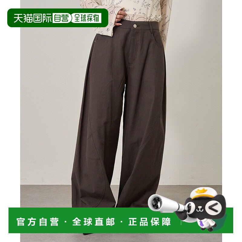 1h可退 日本直邮mline 女装 宽松多袋工装裤 罗纹卷边设计 MLZ105