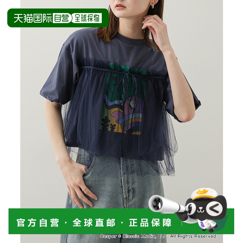 1h可退 日本直邮SENSE OF PLACE 女士特别款卡通图案拼接T恤 AAA5