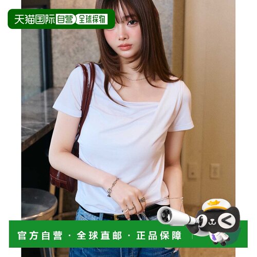日本直邮muet. 女装 垂坠感不对称领T恤 209091