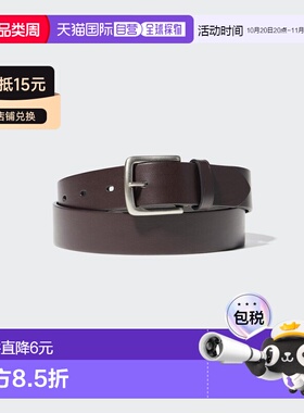 日本直邮Italian 意大利油鞣皮革皮带优衣库腰带