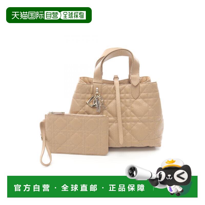 日本直邮中古Dior迪奥女包S级99新Handbag手包羊皮手提包浅褐色