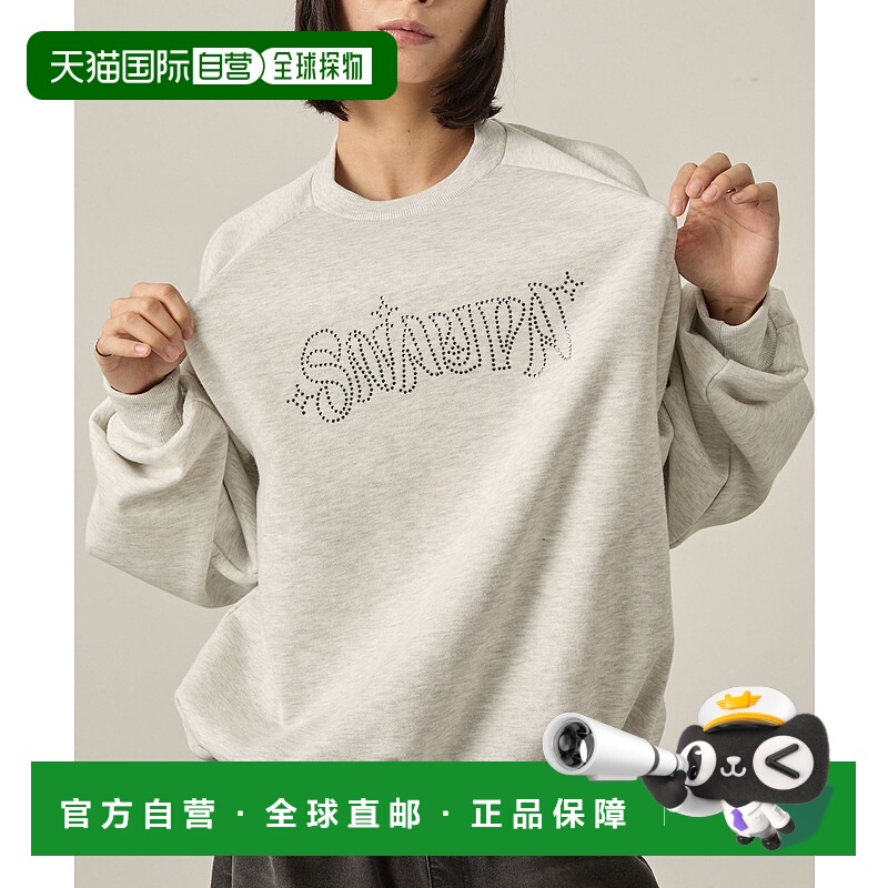 1h可退 日本直邮Snap club 男女同款 亮片刺绣宽松连帽卫衣 裁口