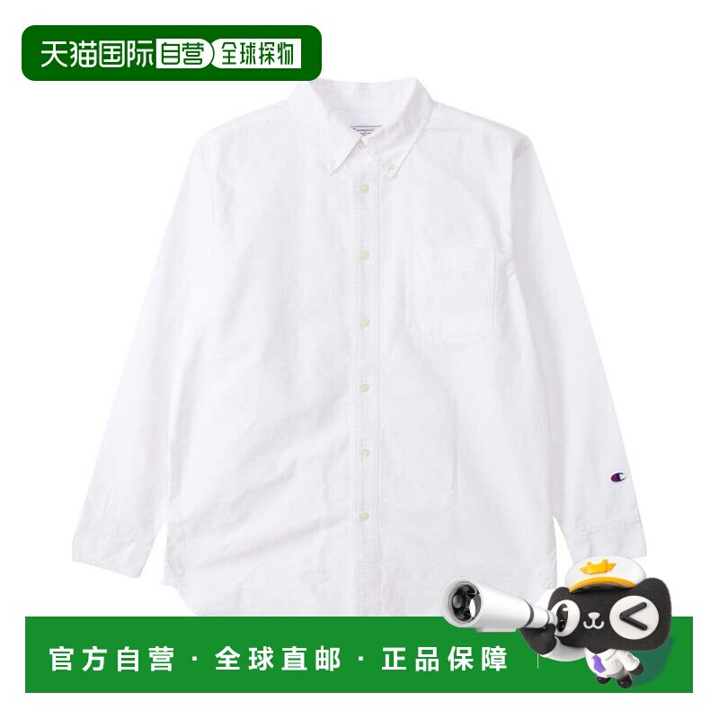 日本直邮Champion 长袖衬衫 男女通用 纯色 LONG SLEEVE SHIRT 白