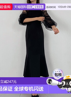 日本直邮JUNOAH 雪纺短上衣加阔摆吊带连衣裙套装 [JU5602EW05954