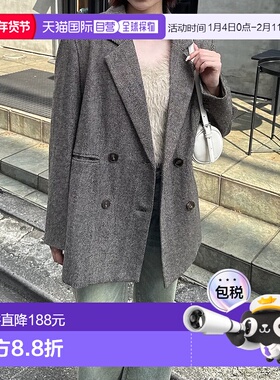 1h可退 日本直邮mline 女装 宽松腰带设计 长款开衫外套 MLZ10523
