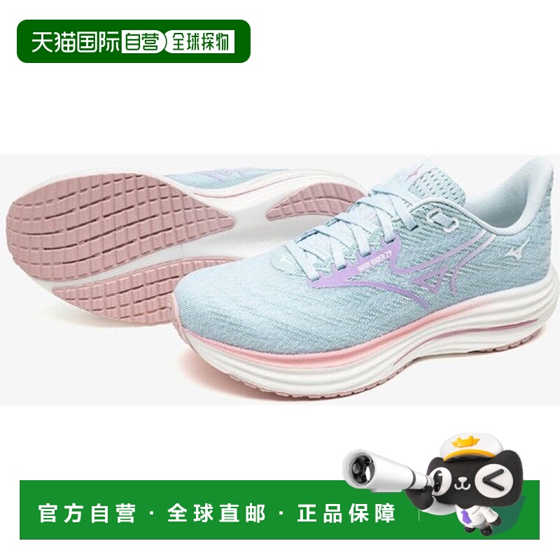 日本直邮Mizuno 波骑手29级宽版女士跑步鞋 浅蓝色×紫色×粉色 [