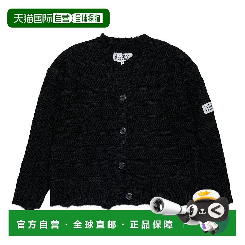 日本直邮MM6 Kids Maison Margiela 女士开衫毛衣带编号标志和长M