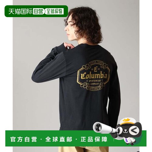 日本直邮Columbia CSC图形长袖T恤 Black Banner Badge内搭
