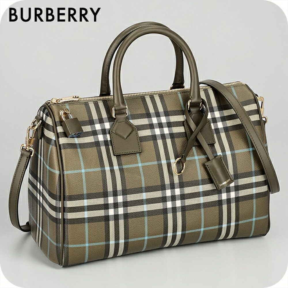 日本直邮Burberry 男女通用手提包ITALY 8074511 A3791 橄榄绿