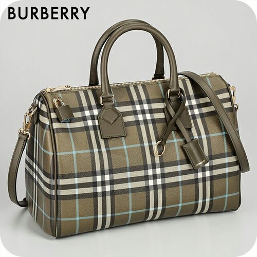 日本直邮Burberry 男女通用手提包ITALY 8074511 A3791 橄榄绿