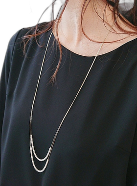 1h可退 日本直邮Three Four Time 女士双链珍珠项链 合金制作 高