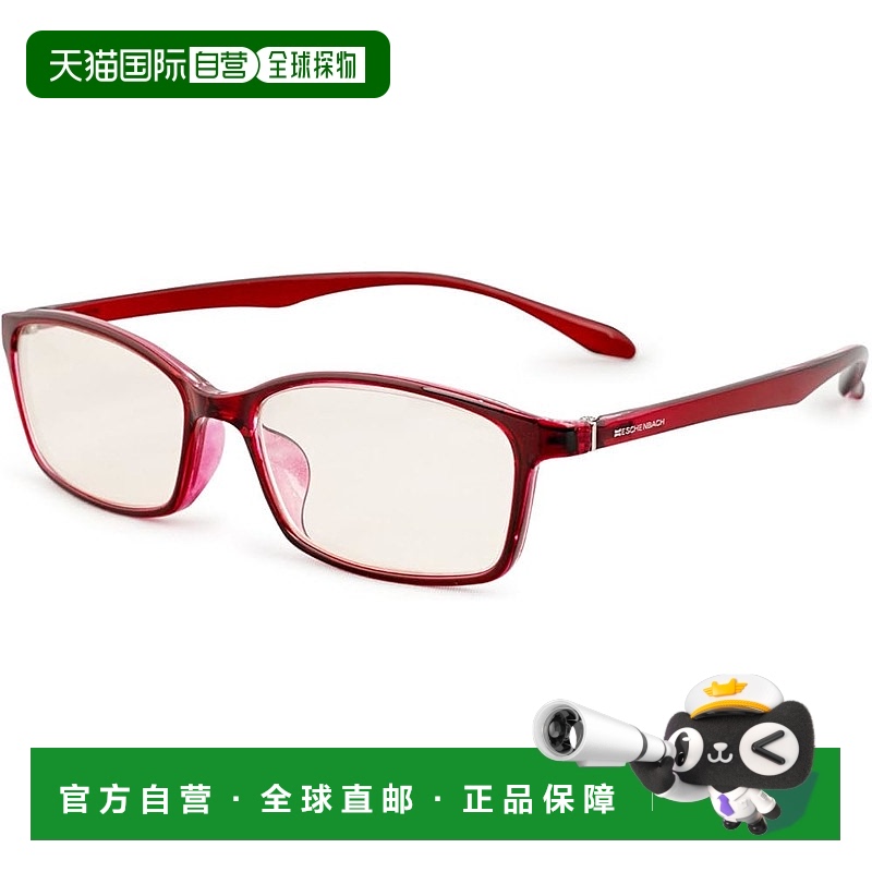 【日本直邮】ESCHENBACH 双光老花镜 防蓝光 PC 眼镜 透明红光 +3