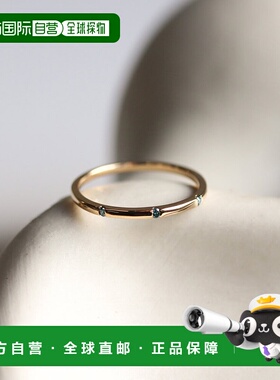 1h可退 日本直邮cui-cui 蓝钻三石戒指 K10YG 756600配饰素圈