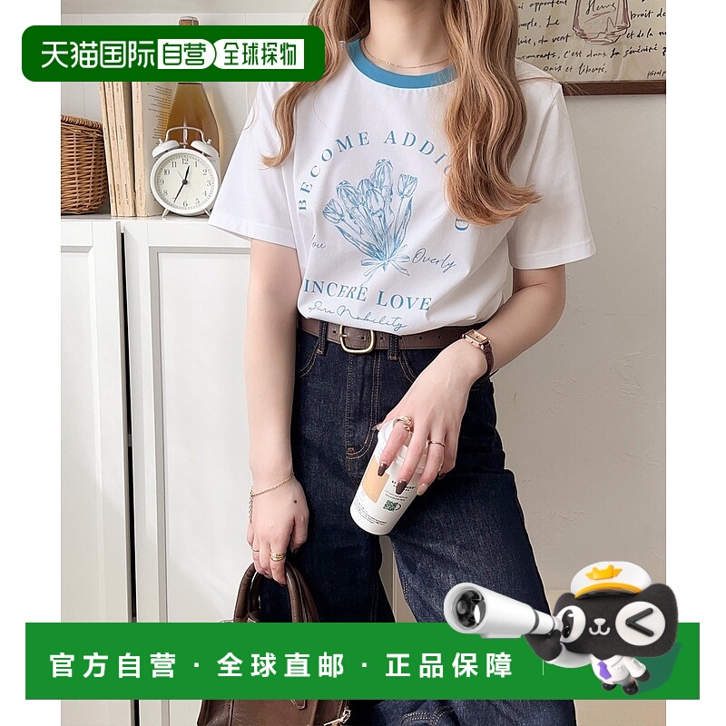 1h可退 日本直邮Classical Elf 女士花卉印花圆领短袖T恤 ce10201