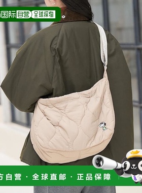 1h可退 日本直邮PEANUTS 男女同款 轻量绗缝斜挎包 经典斯努比刺