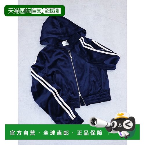 1h可退 日本直邮jouetie 女装 光泽感灯芯绒半拉链连帽衫 宽松Y2K