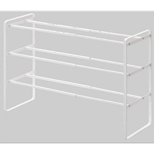 【日本直邮】YAMAZAKI山崎实业鞋柜简约内置三层伸缩鞋架白色7555