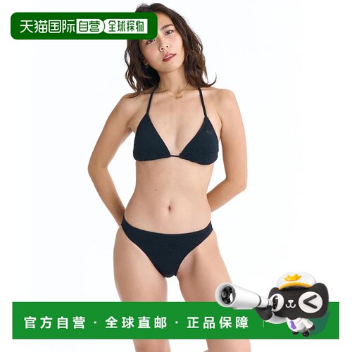 日本直邮ROXY 女士泳装比基尼双面穿JILL TEXTURE 黑色