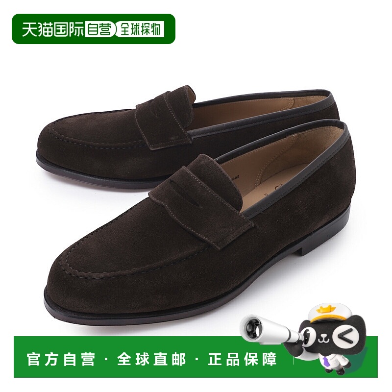 日本直邮Crockett & Jones 男士波士顿绒面革乐福鞋棕色尺码 2836