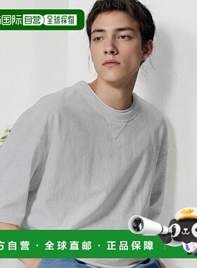 日潮跑腿GU极优 圆领T恤运动衫5/8袖 08 DARK GRAY MEN XS 352809