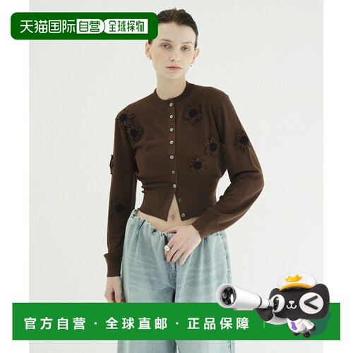 日本直邮CLANE 女装 花卉图案针织开衫 111062033 【付后1h可退】