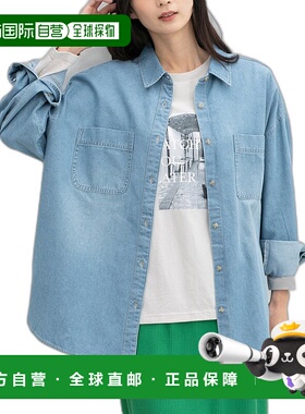 1h可退 日本直邮Honeys 女士百搭宽松长袖牛仔衬衫 548619973