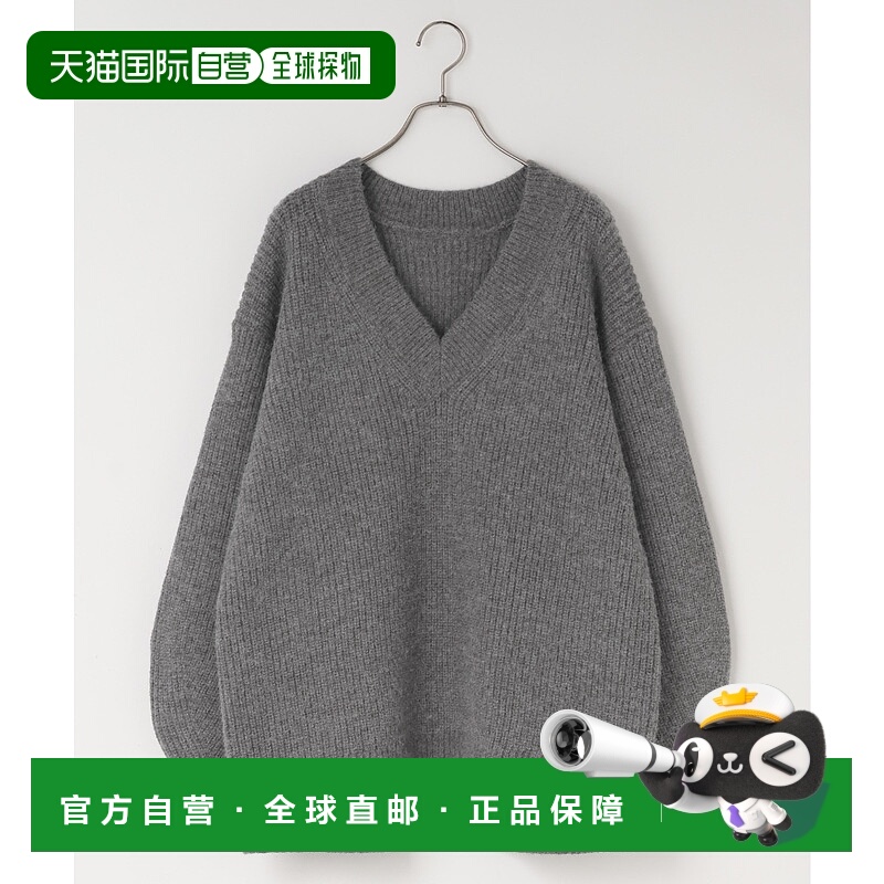 1h可退 日本直邮LOWRYS FARM 女装 宽松V领 花纹针织套头衫 60570