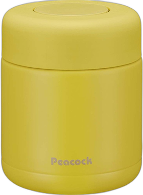 【日本直邮】The peacock孔雀 不锈钢保温饭盒 300ml 柠檬黄 LKD-