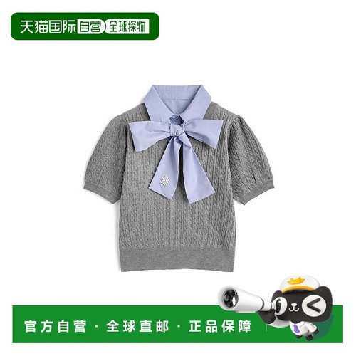 日本直邮日潮 GRL2Way翻领蝴蝶结 cable 编织毛衣上衣kz681针织衫