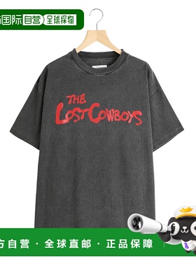 1h可退 日本直邮LASTMAN 男女同款复古喷漆字母印花短袖T恤  251L