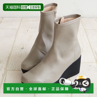 日本直邮First 女士短靴侧拉链设计方便穿着7厘米厚坡跟F Contact