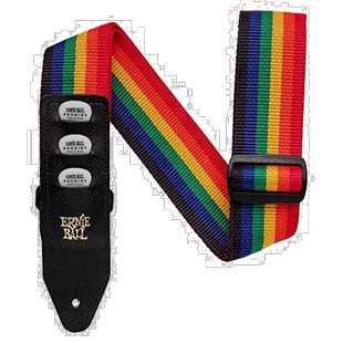 【日本直邮】ERNIEBALL 4188 吉他背带 PICKHOLDER 带彩虹尼龙