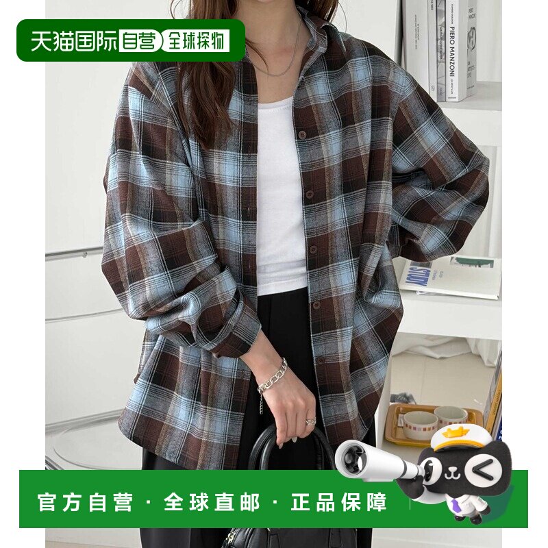 日本直邮GeeRA 女装 oversize 格纹衬衫 微起毛休【付后1h可退】