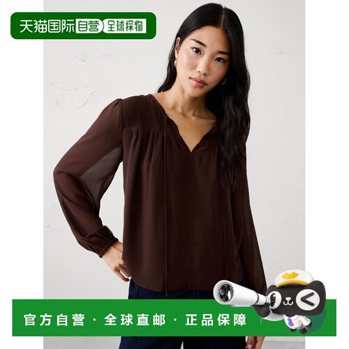 日本直邮BANANA REPUBLIC 女装 雪纺褶皱长袖衬衫【付后1h可退】