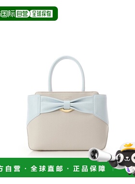 日本直邮Samantha Thavasa 双色丝带主题分割皮革手提包 [SA1720A