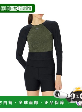 日本直邮Speedo MINIMUM L/S 长袖女士卡其色干草色游泳健身泳衣