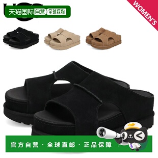 日本直邮UGG 金星高帮镂空拖鞋 女士 厚底 黑色 米色 栗色 黑色 1