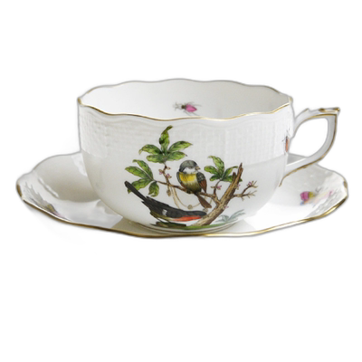 日本直邮日本直邮Herend海兰德赫伦匈牙利手绘RO罗丝柴尔德鸟茶杯