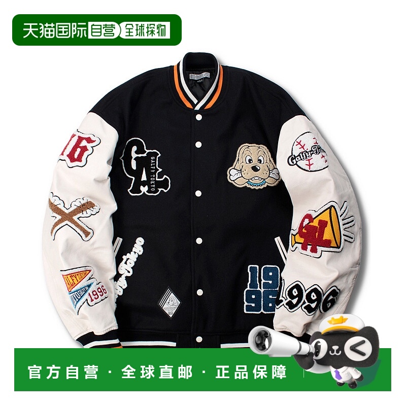 1h可退 日本直邮GALFY男女同款复古校园风PU拼接棒球夹克 153023