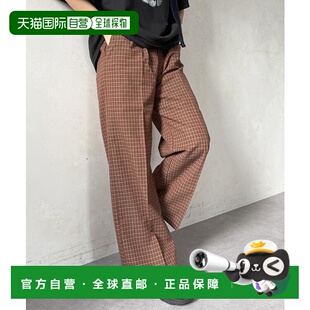 1h可退 日本直邮CPCM 丝绒格子裤休闲新款休闲裤阔腿裤