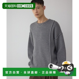 编织拼接针织衫 1h可退 MOUSSY男装 半铺刺绣设 日本直邮AZUL