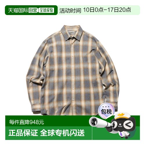 日本直邮uniform experiment 男女同款 褪色质感 棉质格纹衬衫 多