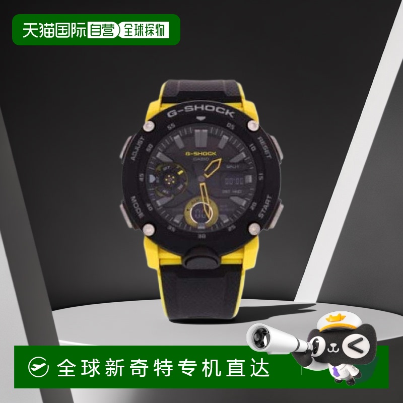 【日本直邮】CASIO卡西欧腕表G-SHOCK抗震石英手表黄色*黑色结实