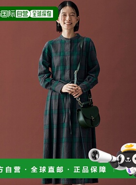 1h可退 日本直邮Sunny clouds女士灰色格纹短袖连衣裙 329108